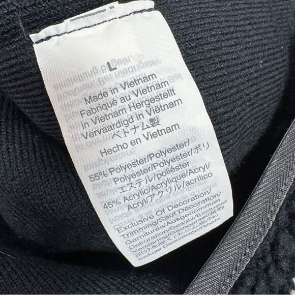 J. Crew Nordic Sherpa Fleece Shawl Collar Jacket Navy Blue Large Zip Snap - Picture 8 of 10